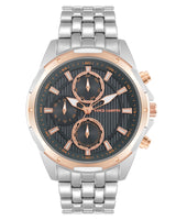 Vince Camuto Mens Rose Gold Multi-Function Silver-Tone Bracelet Watch