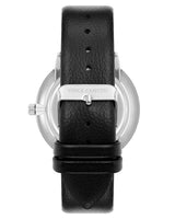 Vince Camuto Mens Silver-Tone Multi-Function Black Silicone Strap Watch