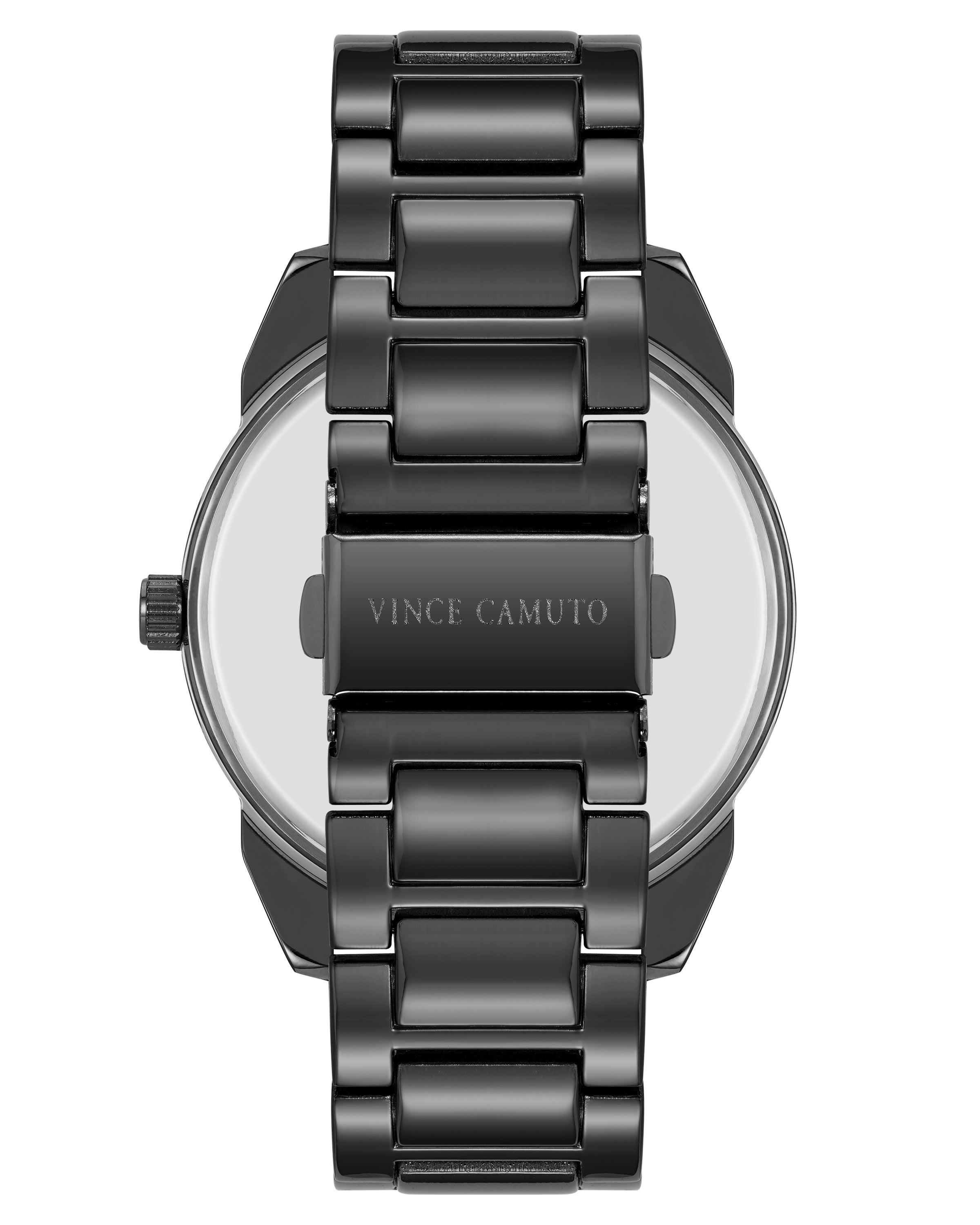 Vince Camuto Mens Black Dial Multi-Function Bracelet Watch