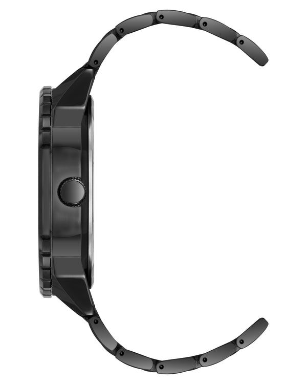 Vince Camuto Mens Black Dial Multi-Function Bracelet Watch