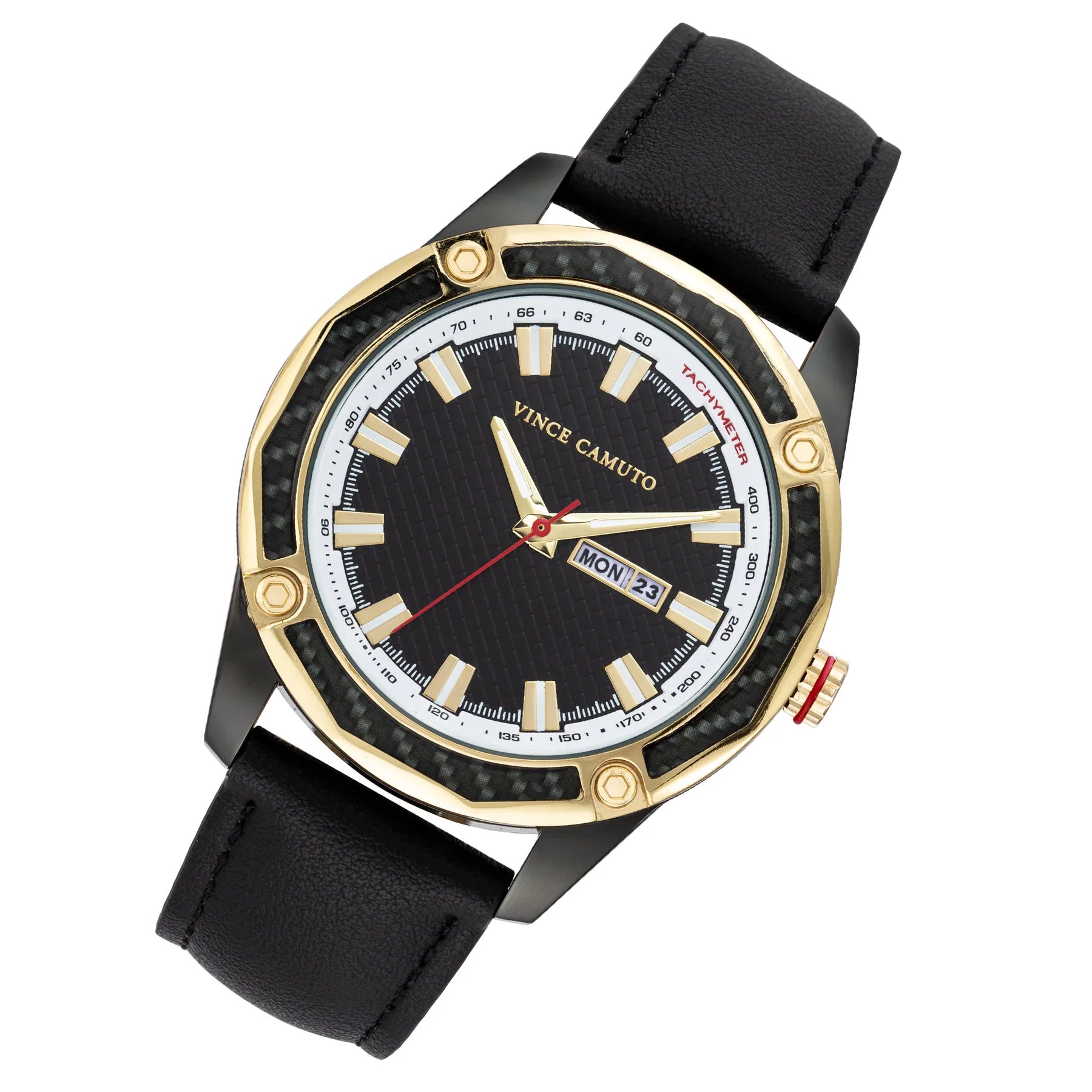 Vince Camuto Mens Silicone Black Dial Watch