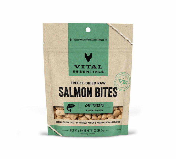 Vital Essentials Freeze-Dried Salmon Bites Cat Treats - 1.1 oz.