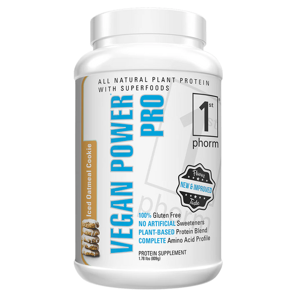1st Phorm Vegan Power Pro Plant-Based Protein Powder - Iced Oatmeal Cookie - 30 Servings