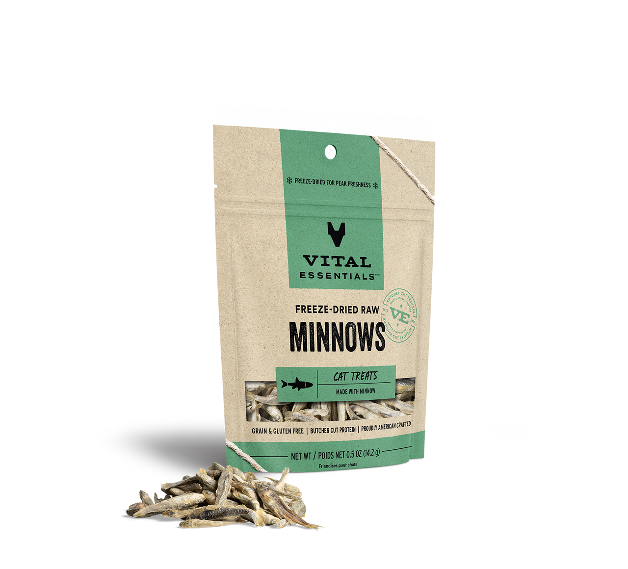 Vital Essentials Freeze-Dried Minnows Cat Treats - 0.5 oz.