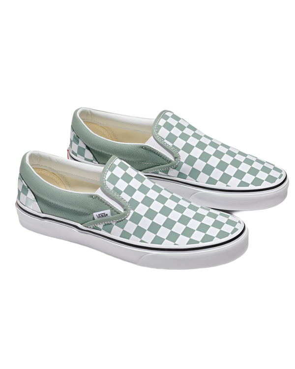 Vans Checkerboard Classic Color Theory Slip-On Sneaker - Unisex Sizing - Iceberg Green