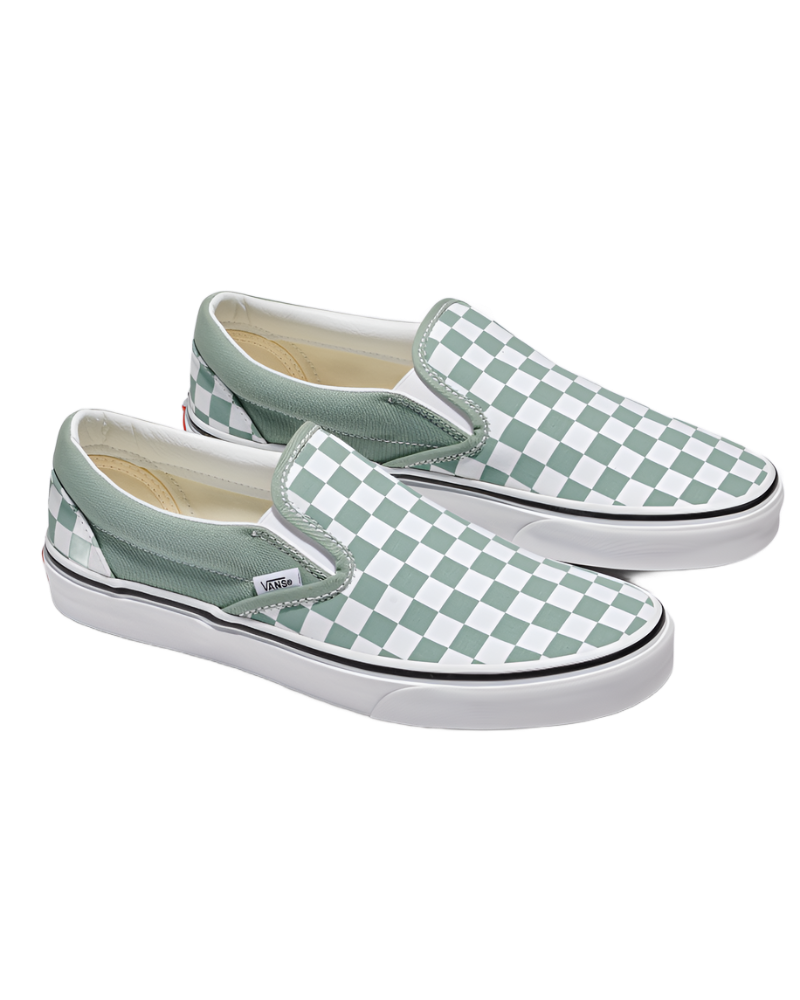 Vans Checkerboard Classic Color Theory Slip-On Sneaker - Unisex Sizing - Iceberg Green