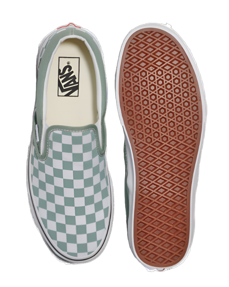 Colored checkerboard slip on vans online