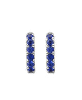 Effy 14K White Gold Blue Sapphire Huggie Earrings