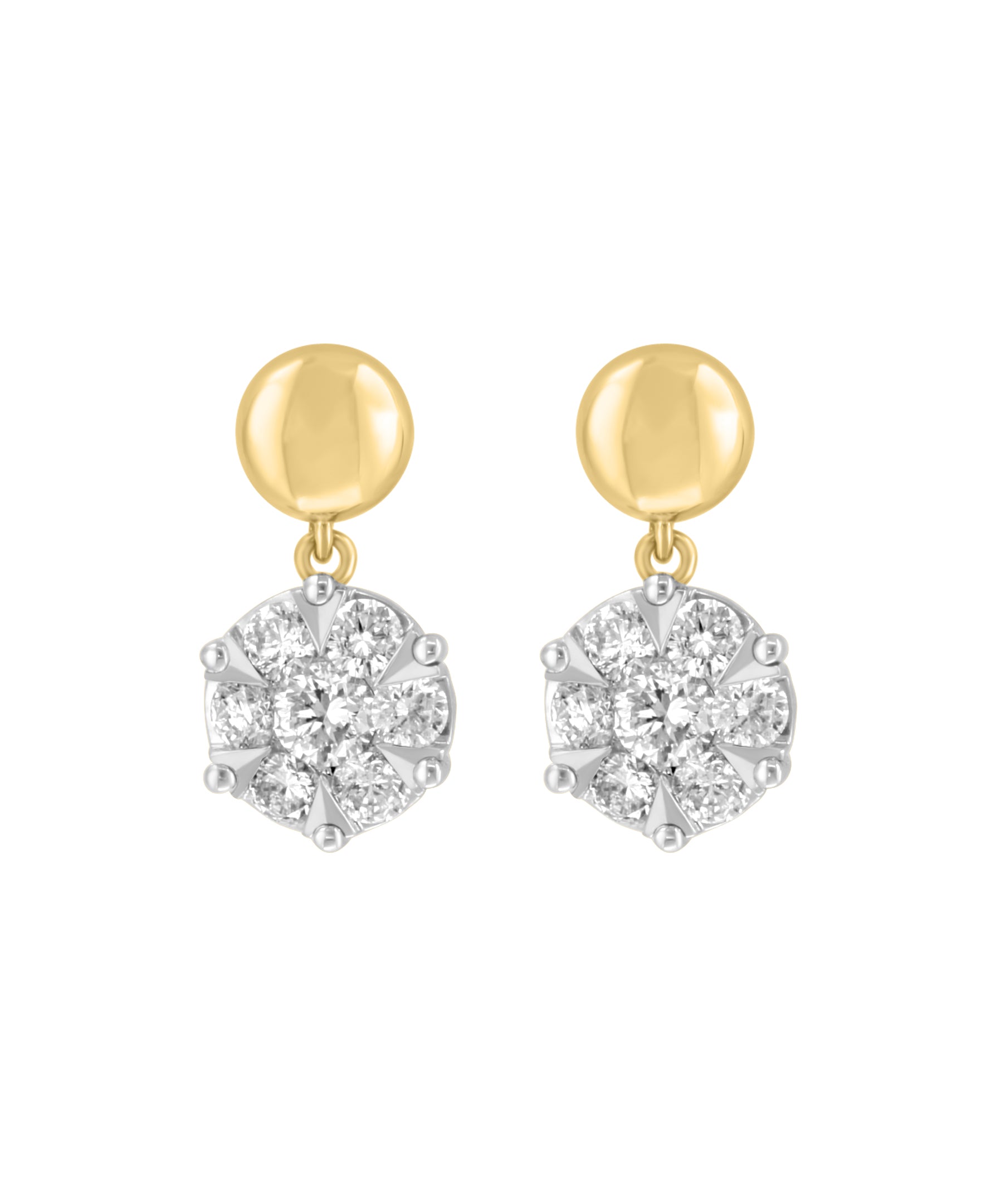 Effy 14K Two-Tone Gold & Diamond Drop Earrings