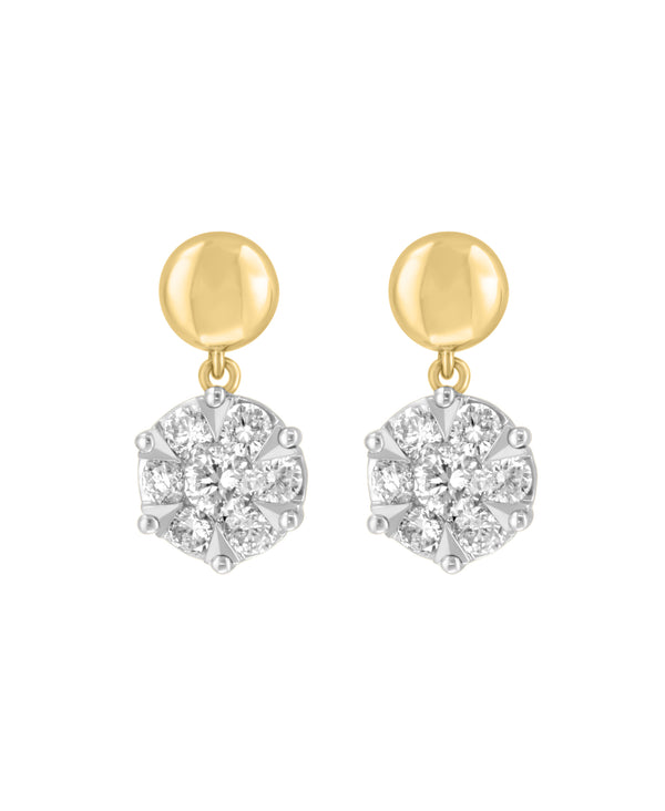 Effy 14K Two-Tone Gold & Diamond Drop Earrings