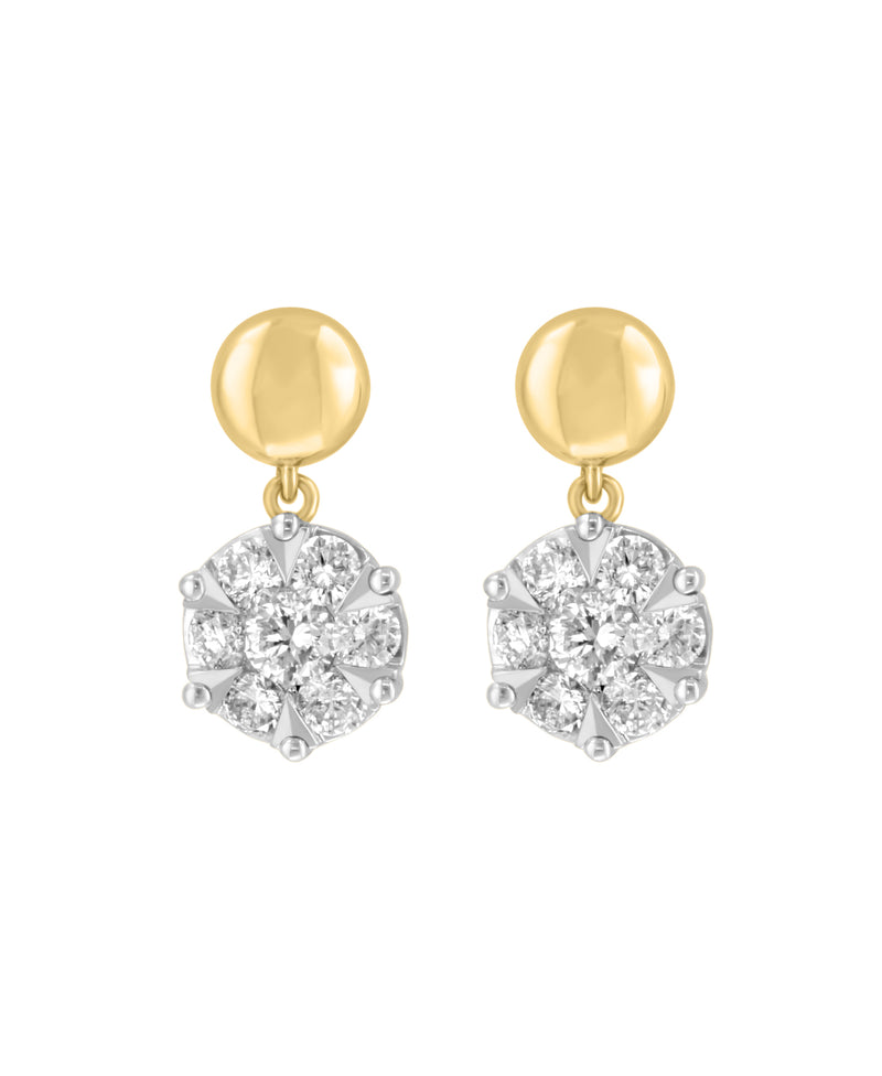 Effy 14K Two-Tone Gold & Diamond Drop Earrings
