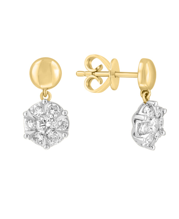Effy 14K Two-Tone Gold & Diamond Drop Earrings