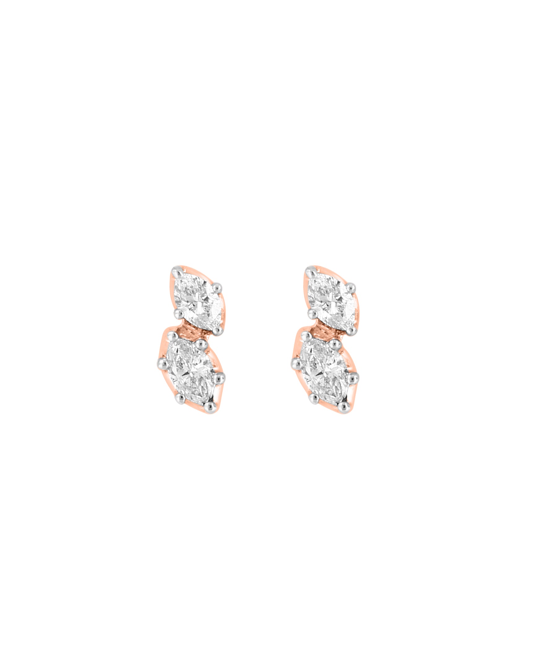 Effy 14K Rose Gold Diamond Stud Earrings