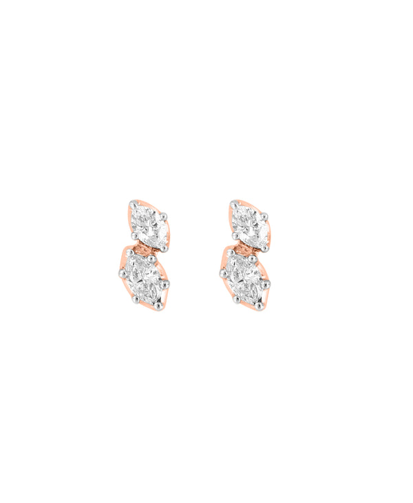 Effy 14K Rose Gold Diamond Stud Earrings