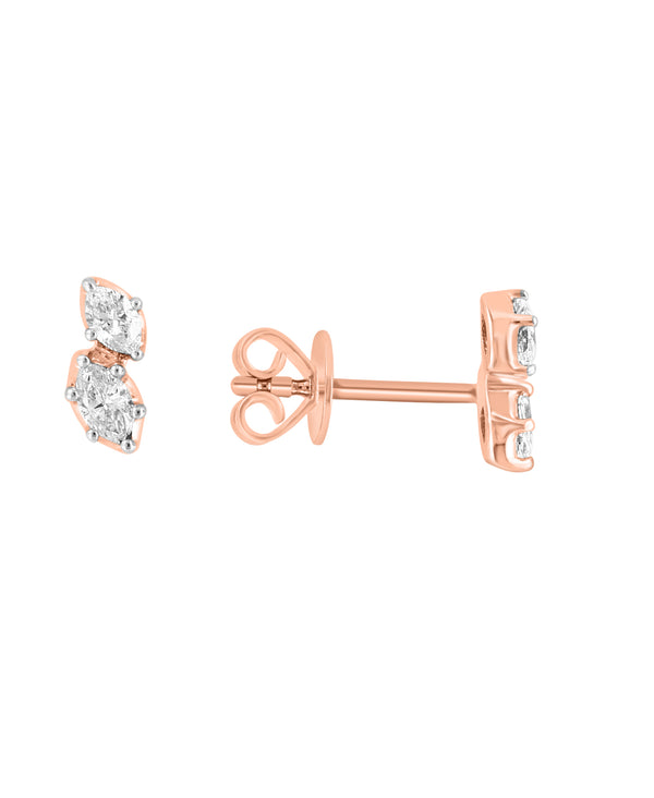 Effy 14K Rose Gold Diamond Stud Earrings