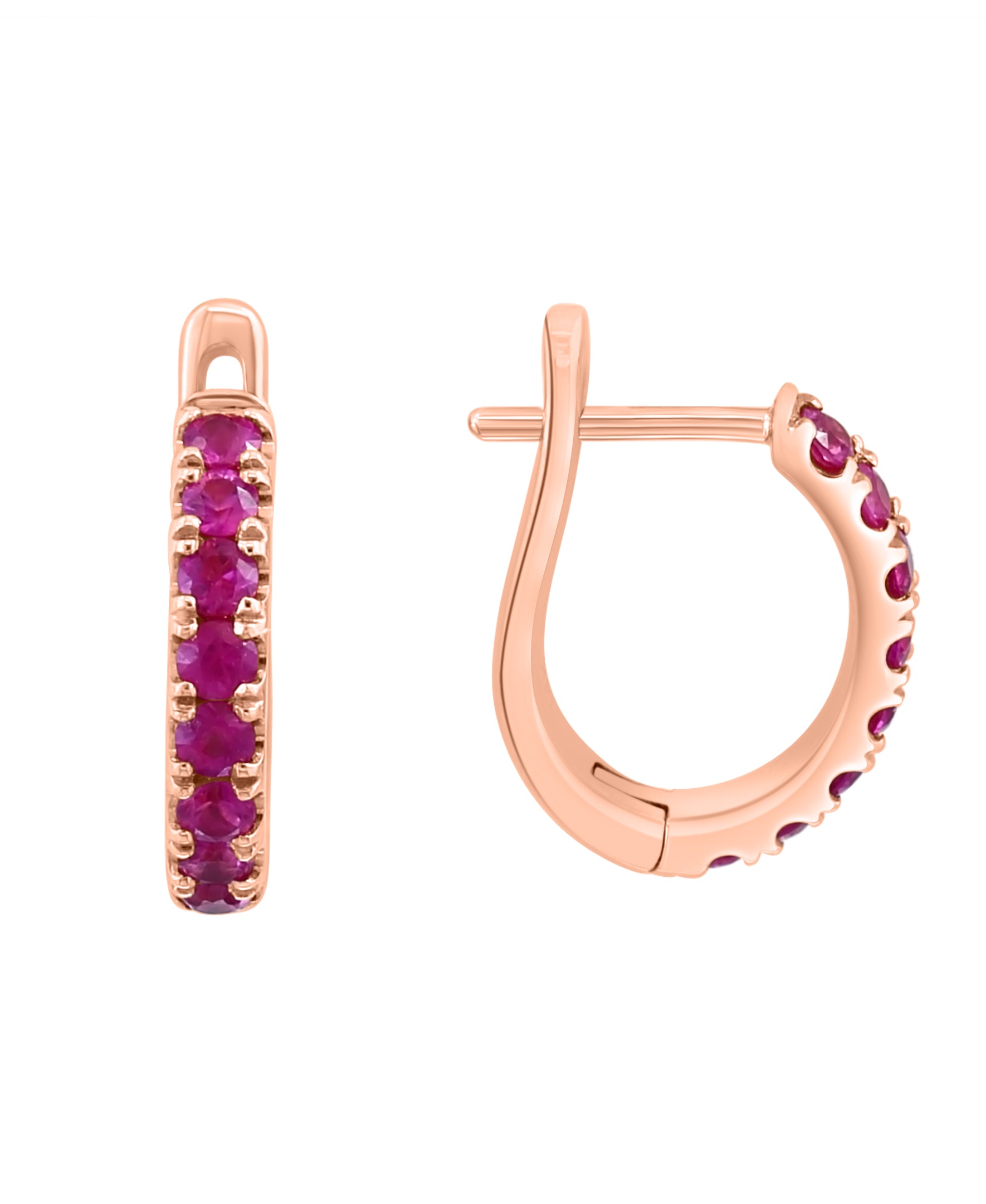 Effy 14K Rose Gold Pink Sapphire Hoop Earrings