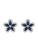 Effy 14K White Gold Diamond & Sapphire Earrings