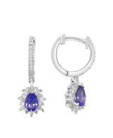 EFFY 14K White Gold Diamond & Tanzanite Earrings