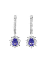 EFFY 14K White Gold Diamond & Tanzanite Earrings