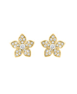 Effy 14K Yellow Gold Diamond Flower Stud Earrings