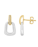 Effy 925 Sterling Silver & 14K Yellow Gold Diamond Earrings