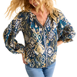 Tommy Bahama Womens Vista Cove Long Sleeve Blouse