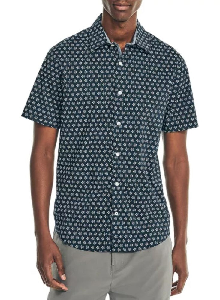 Nautica Mens Navtech Floral Print Short Sleeve Button Down Shirt