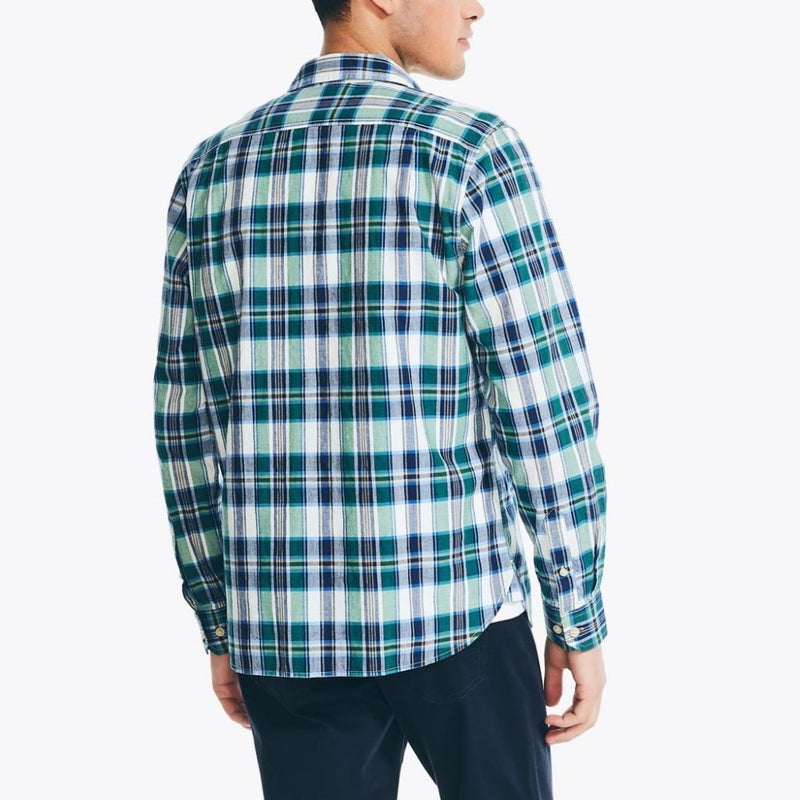 Nautica Mens Madras Long Sleeve Button Down Shirt