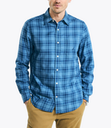 Nautica Mens Sustainably Crafted Twill Plaid Long Sleeve Woven Shirt