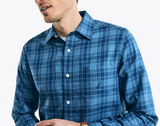 Nautica Mens Sustainably Crafted Twill Plaid Long Sleeve Woven Shirt