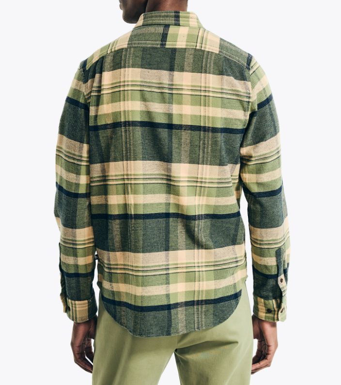 Nautica Mens Sustainably Crafted Plaid Long Sleeve Flannel Shirt