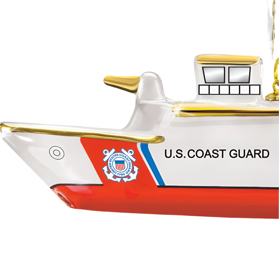 Glass Baron U.S. Coast Guard Cutter Ornament