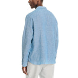 Nautica Mens Sustainably Crafted Solid Linen Long Sleeve Woven Shirt