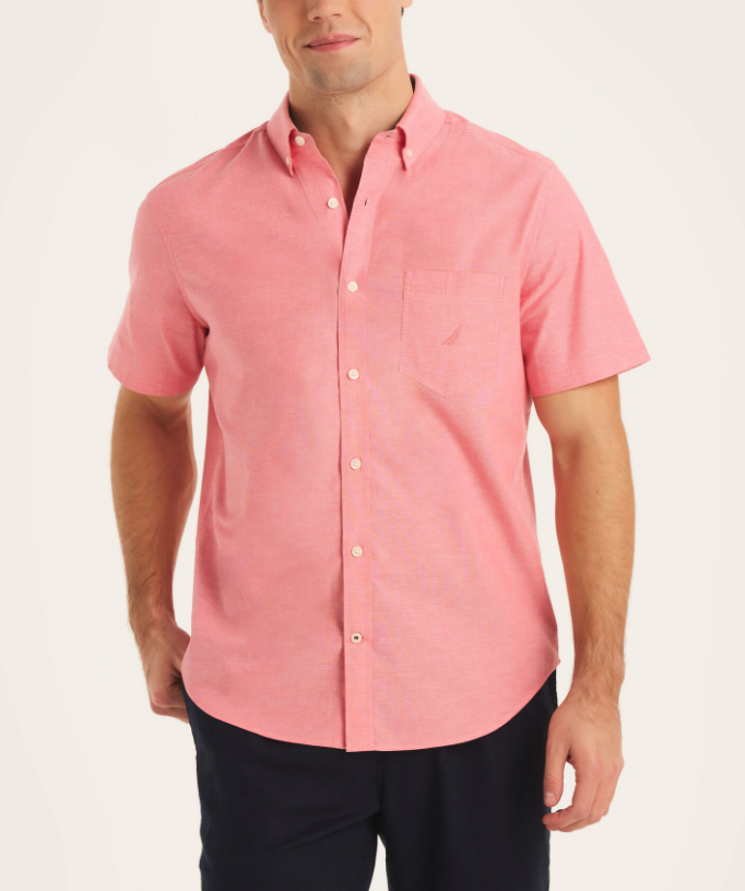Nautica Mens Oxford Short Sleeve Shirt