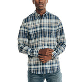 Nautica Mens Sustainably Crafted Tencel Plaid Long Sleeve Woven Shirt