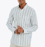 Nautica Mens Sustainably Crafted Tencel Striped Long Sleeve Woven Shirt