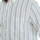 Nautica Mens Sustainably Crafted Tencel Striped Long Sleeve Woven Shirt
