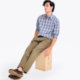 Nautica Mens Navtech Plaid Long Sleeve Woven Shirt