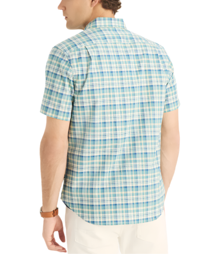 Nautica Mens Sustainably Crafted Plaid Short Sleeve Shirt