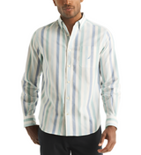 Nautica Mens Sustainably Crafted Striped Long Sleeve Shirt