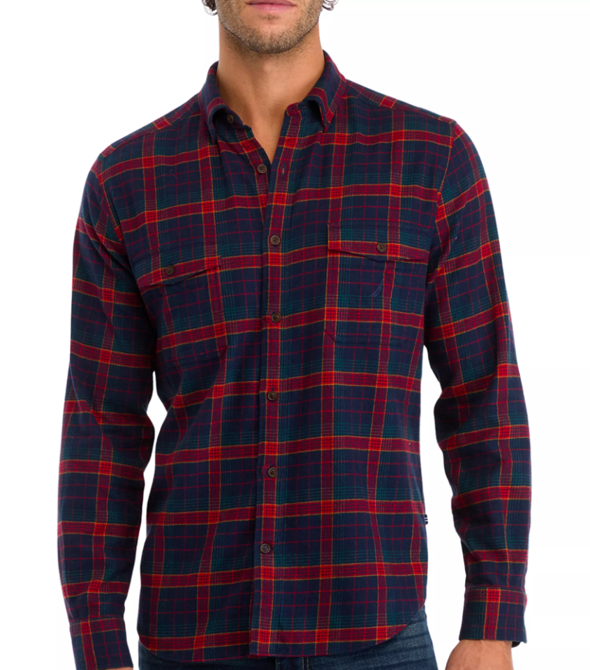 nautica long sleeve dress shirts Nautica N17170 Mens Staysail Shirt, Azure Blue / S