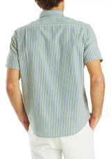 Nautica Mens Striped Seersucker Short Sleeve Shirt