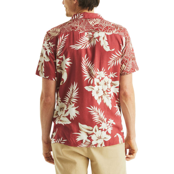 Nautica Mens Ecovero Linen Short Sleeve Button Down Shirt