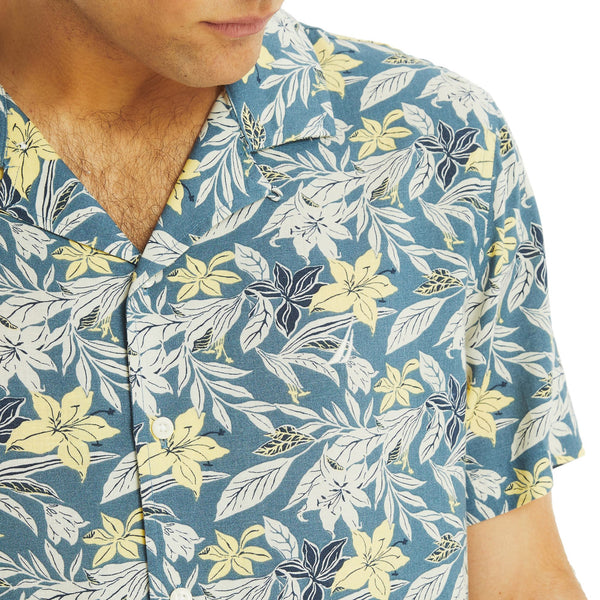 Nautica Mens Ecovero Linen Short Sleeve Button Down Shirt