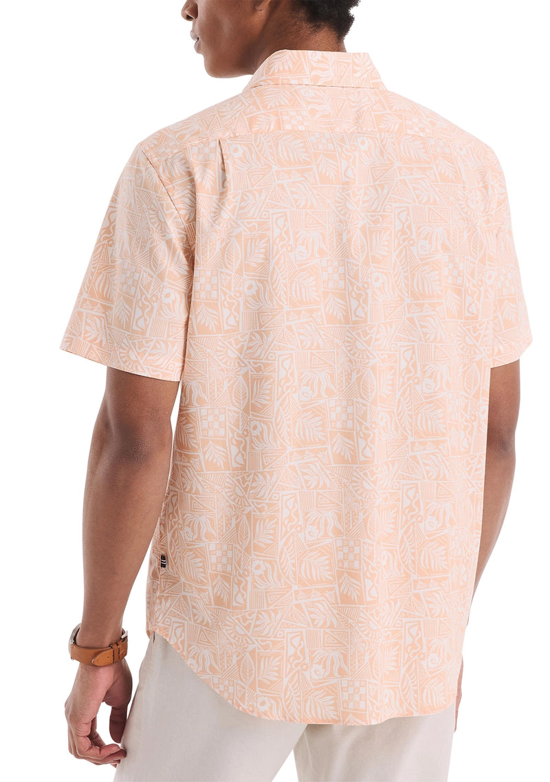 Nautica Mens Tencel Cotton Printed Short Sleeve Shirt