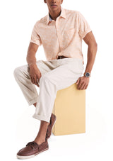 Nautica Mens Tencel Cotton Printed Short Sleeve Shirt