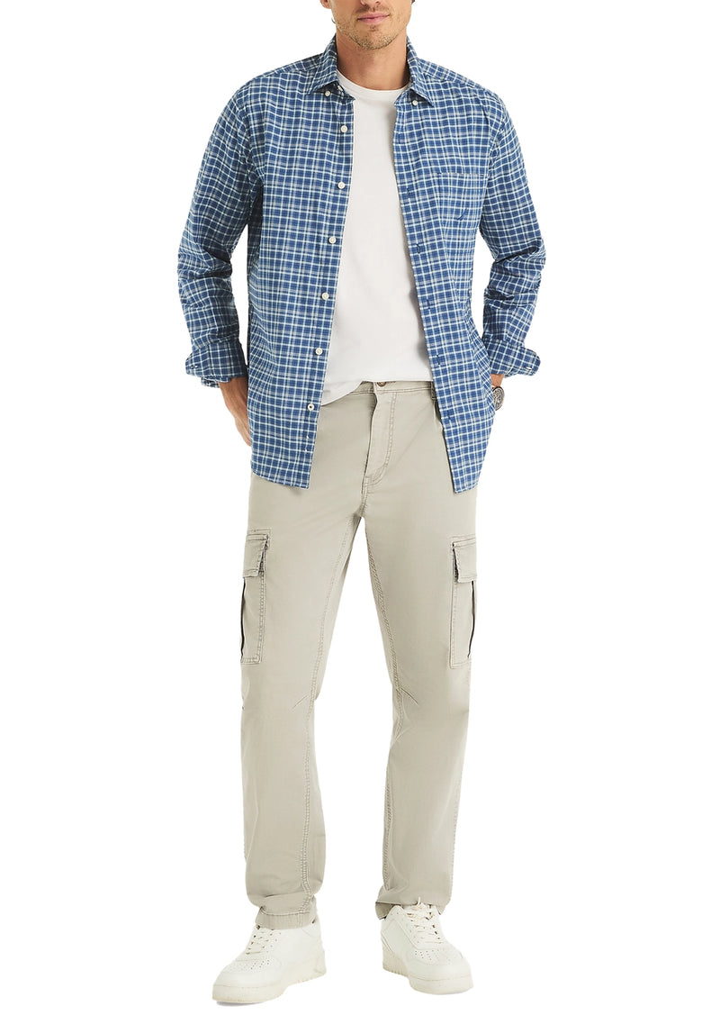 Nautica Mens Tencel Plaid Long Sleeve Shirt