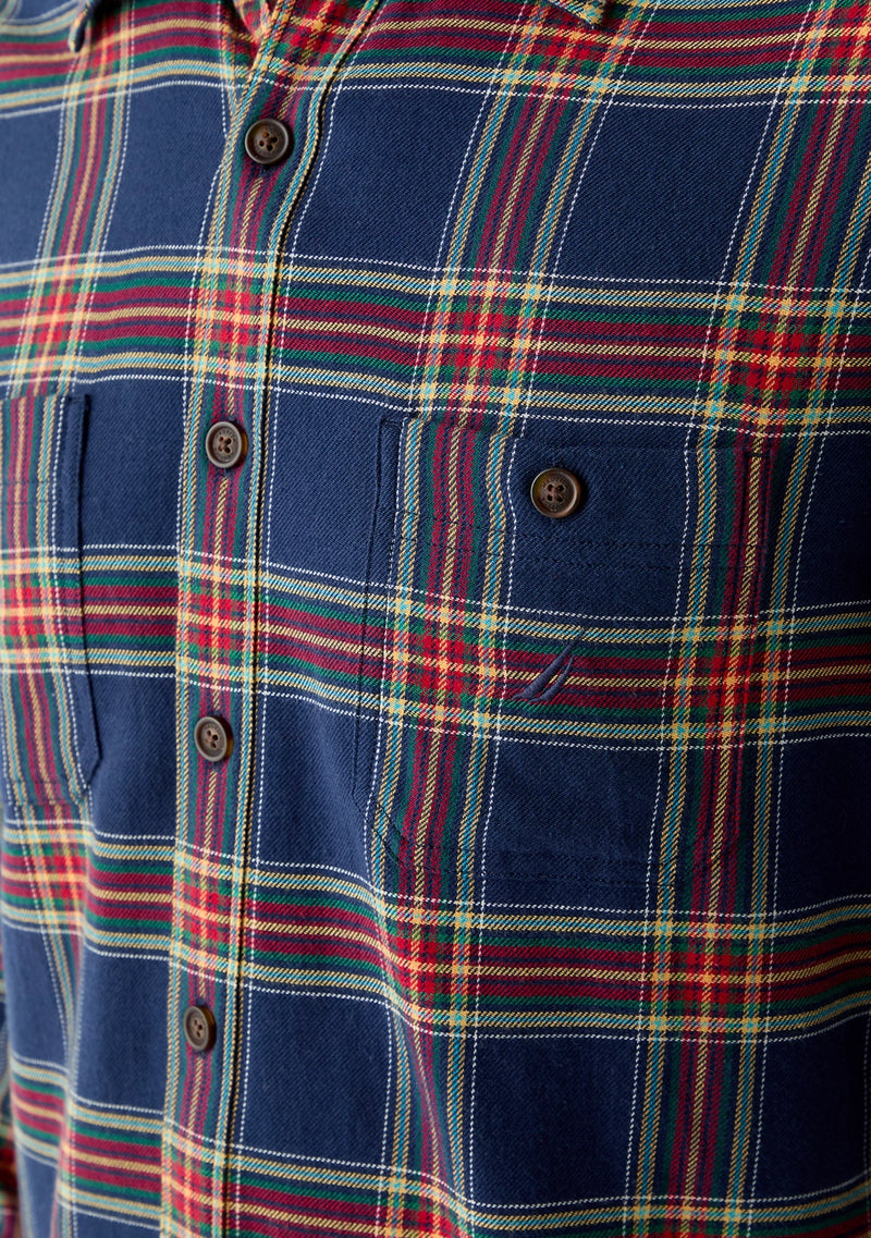 Nautica Mens Stretch Flannel Long Sleeve Shirt
