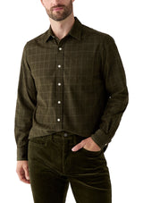 Nautica Mens Corduroy Plaid Flannel Long Sleeve Shirt
