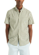 Nautica Mens Sustainably Crafted Tencel Striped Short Sleeve Button Down Shirt